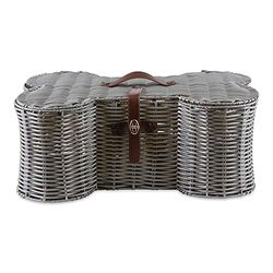 Bone Dry Pet Storage Collection Toy Basket, Large, 24x15x9, Gray Plastic Wicker