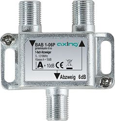 Axing BAB 1 – 06P 1 Distribuidor de 6db televisão por cabo CATV multimédia DVB-T2 Classe A +, 10 dB, 5 – 1218 MHz metal