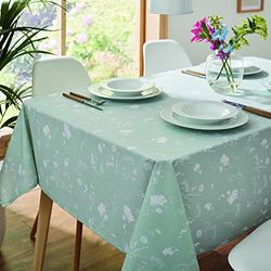 Catherine Lansfield Nappe en Coton Facile à Nettoyer Motif Floral Vert 137 x 178 cm