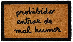 Laroom Doormat with Spanish-language design, Jute, Red, 120 x 180 cm