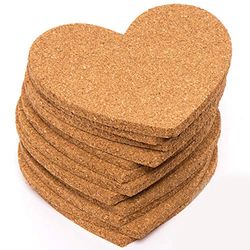 Baker Ross Sous-verres cœur en liège (lot de 30) - Parfaits pour confectionner un cadeau de fête des mères ou de Saint-Valentin en classe