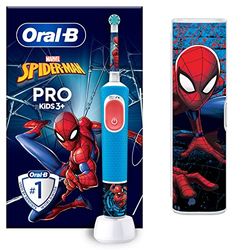 Oral-B Pro Kids Szczoteczka Elektryczna dla Dzieci z postaciami z filmu "Spider-Man", Stworzona w Technologii Braun, dla Dzieci w Wieku Powyżej 3 lat