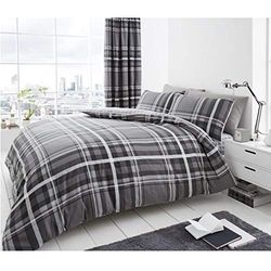 Gaveno Cavailia Conjunto de cama com capa de edredão e fronha de almofada, poliéster e algodão, cor cinzenta, tamanho King
