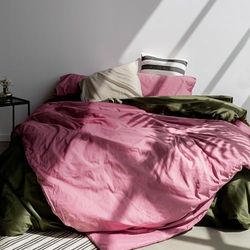 Basic dekbedovertrek, 140 x 200 cm (bed 80 cm), magenta
