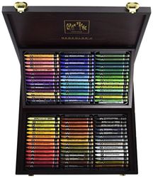 Caran d'Ache Neocolor II Aqua Wax Pastels, Multicoloured, Wooden Box of 84, Water Soluble Colour Wax Pastels For Professional And Hobby Artists