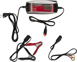 HP Autozubehör 20513 Cargador de batería para vehículos 6/12 V Rojo - Cargadores de baterías para vehículos (6/12 V, 4 A, LCD, Rojo, 235 mm, 185 mm)