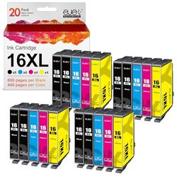 ejet 16XL Cartucce Multipack Compatibile per Epson 16 XL per Workforce WF-2510 WF-2630 WF-2010 WF-2520 WF-2530 WF-2540 WF-2650 WF-2660 WF-2750 WF-2760 (Nero Ciano Magenta Giallo, 20-Pack)