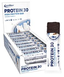 IronMaxx Protein 30 Protein Bar - Coconut - 24x35g reduced sugar, 30% protein content, delicious snack with a delicate cream filling