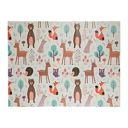 Relaxdays Tapis de Jeux bébé, Animaux de la forêt, sans substances nocives, Lavable, HLP 1x195x150 cm, Mousse, coloré