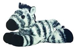 Aurora, 13284, Mini Flopsies Zany Zebra, 8In Soft Toy, Black and White