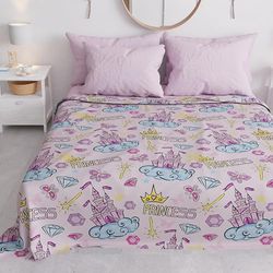 PETTI Artigiani Italiani - Spring Summer 265 x 260 Two-Seater Children's Bedspread, Light Blanket for Double Beds, Princess Pattern, 100% Made in Italy
