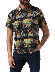 Joe Browns Men's Road Trip Postcards Graphic Shirt, Black, L