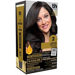 Thader TH Pharma Kit colorante senza ammoniaca per un piacevole odore con Liquid Gold, Colore 3 Castano Scuro