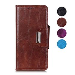 BRAND SET Funda para OPPO A52 Cartera Estilo Flip de Piel Sintética Funda con Seguro Cierre de Cierre Magnético y Función de Soporte Adecuado Carcasa para OPPO A52(Marrón)