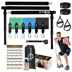 Kit per Pilates da 99 cm, regolabile, per uomini e donne, con fasce di resistenza da 6 x 20, 30, 18 kg con fibbia di regolazione – Attrezzatura per pilates per allenamenti a casa per tutti i livelli