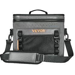 VEVOR Glacière Souple 36x28x30,3 cm 24 Canettes Sac Isotherme Hermétique en Nylon Imperméable Isolation PE Fermeture à Glissière Portable avec Poignées Bandoulière pour Randonnée Pique-Nique Extérieur