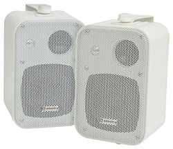 Adastra B30V-W Powerful 3 Way Speaker with Mounting Brackets - White (Pack of 2)