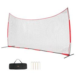 VEVOR Filet d'Entraînement de Baseball Softball 620x314 cm, Filet de Protection Pare-Ballons Portable avec Sac de Transport, Équipement d'Entraînement pour Receveur Crosse, Football, Hockey, Jardin