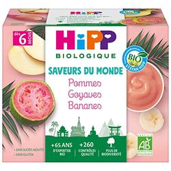 HiPP Biologique Pommes Goyaves Bananes Coupelles 4x100g