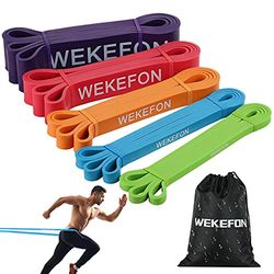 WEKEFON Pull Up Assistance Bands 5–170 pund tjockt tungt motstånd band set för män och kvinnor, träningsband stretch träningsband för bodyträning, crossfit rörlighet fitness assist band set om 5