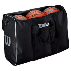 Wilson Unisex Adult 6 Ball TRAVEL Bag voetbaltas, zwart/zilver, One Size