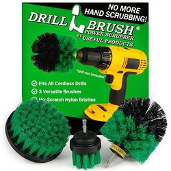 Drillbrush Tout Usage Salle de Bains Surfaces Douche, Baignoire et Carreaux d'alimentation Scrubber Kit de Nettoyage Brosse Moyen-Vert