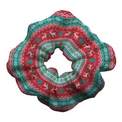 Folat 63783 Hair Scrunchies -Fairisle-Cosy Christmas-3-Piece Christmas Colours-Accessories, Christmas Dress, Multicoloured