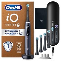 Oral-B iO 9 Cepillo de Dientes Eléctrico Negro Con Estuche De Viaje + 7 Cabezales De Recambio Negros Oral-B iO