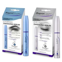 RapidLash Bundle - 1 x RapidBrow Eyebrow Enhancing Serum & 1 x RapidLash Eyelash Enhancing Serum, 3 ml (Pack of 1)