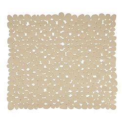 MSV Tappetino Doccia PVC Ciottoli-53x53 cm-Beige, 100%, 53 x 53 x 15 cm
