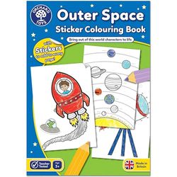 Orchard Toys Outer Space Sticker Colouring Book, Educational Activity Book, Space, Space Colouring Book, Kids Age 3 Years +, Perfect for Parties , 21cm x 2cm x 29cm