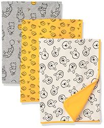 Amazon Essentials Disney | Marvel | Star Wars Couvertures d’Emmaillotage Mixte Bébé, Lot de 3, Lot de 3 Winnie L'ourson Oh Bother, Taille unique