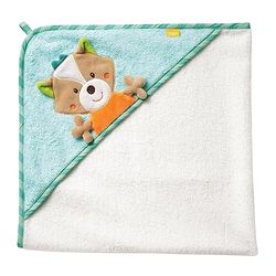 Fehn Sleeping Forest 071283 Serviette de Bain à Capuche Forêt Endormie Poncho de Bain en Coton avec Renard Mignon pour Bébés et Jeunes Enfants à Partir de 0 Mois Dimensions : 80 X 80 cm
