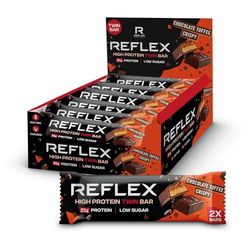 Reflex High Protein Bars – Twin 21g Protein Bars Low Calorie, Low Sugar, High Fibre, Vegetarian – Chocolate Protein Snacks – Great Taste & Texture (Chocolate Toffee Crispy, 12x60g )