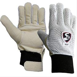 SG Inre handskar test | Multicolor | Professionell kvalitet vadderade handskar | Superior Finger Protection | Bekväm och hållbar våthållfast handskar för junior cricketers