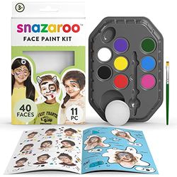 Snazaroo - Palette per il trucco de viso per bambini e adulti, 8 colori pennello, spugna e guida. À base de acqua, fácil de lavar - Arcobalto
