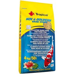 Tropical Koi&Goldfish Basic Sticks 4kg - Aliment de Base Flottant pour carpes koï et Poissons d'étang