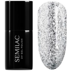 Semilac Vernis à ongles gels semi-permanents UV 292 Silver Shimmer 7ml