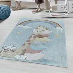 Giantore Tapis pour Chambre d'enfant, Motif Animal, à Poils Plats, pour Chambre de bébé