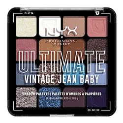 NYX Professional Makeup Palette de Fards à Paupières Ultimate Shadow, 16 couleurs, Finition Intense et Longue Durée, Formule Vegan Sans Ingrédients d'Origine Animale ou Dérivé, Vintage Jean Baby