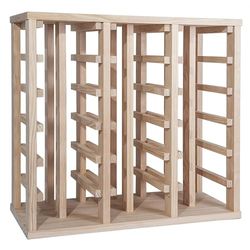 WELL HOME MOBILIARIO & DECORACIÓN Portabottiglie in Legno di Pino con 36 Ripiani Senza VERNICIATURA H.66cm, 66 cm (ancho) x31,5cm (Fondo) x61cm (Alto)