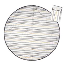 Prince Lionheart CatchAll | Circular Floor Mat | Wipe Clean | Non-slip | Multi-Use | 1.2m Diameter | Durable | Lightweight – Grey, Orange & White Stripped Design