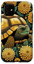 Carcasa para iPhone 11 Caja Tortuga Ilustración Caja Floral Tortugas