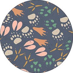 Bonateks, Runt digitalt tryckt musmatta, halkfri undersida, för kontor och hem, diameter: 22 cm