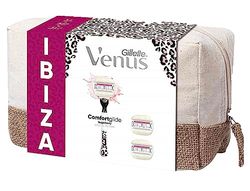 Gillette Venus Comfortglide Special Edition Ibiza damesscheerapparaat met 5 messen, voor een gladde en diepe scheerbeurt, 1 handgreep + 3 messen voor dames