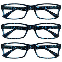 The Reading Glasses Company Blue Tortoiseshell Readers Value 3 Pack Mens Womens UVR3092BL +2.00