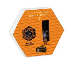 Helan, Dolcezza - Set Unghie con Olio Cuticole Unghie 25ml + Maschera Nutriente 25ml, Set Manicure Kit Unghie a Base di Olio di Ricino, Olio di Mandorle Dolci, Burro di Karitè Ideale come Regalo Donna