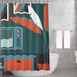 Bonamaison Shower Curtain, Polyester, Multicolor, 150x200 cm