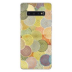 Novago kompatibel med Samsung Galaxy S10 Plus mjukt gelfodral transparent och solid med kvalitetstryck (rund färg)