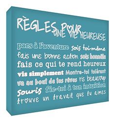 Feel Good Art Amour et famille canvas op moderne/typografische wandfotolijst, meerkleurig, 50 x 50 cm
